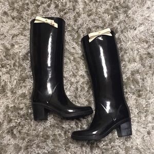 Kate spade heeled tall rain boots